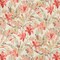 Pink Coral Red Stain Resistant Performance Floral Botanical Print Upholstery Fabric by The Yard - SKU: Brixton Punch